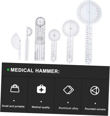 6Pcs Goniometer Plastic Angle Ruler Protractor for Joint Measurement Clear Rotary Design for Accurate Evaluation in Physical Therapy in Saudi Arabia