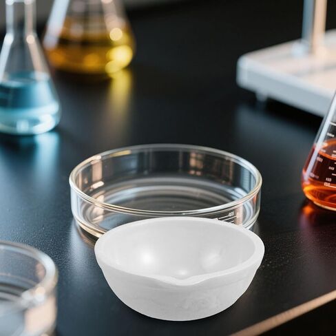 قطعتان من أوعية التبخير السيراميكية مقاس 80 مم، أطباق بتري المختبرية، حاويات تبخر من البورسلين المقاوم للحرارة للتجارب المعملية وتبخر المذيبات in Kuwait