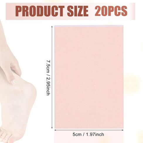 20pcs Adhesive Pads for Feet, Waterproof Moleskin Tape Prevention Padding Moleskin Stickers Strips for Feet Decrease Friction Hiking Running Travel Heel in Saudi Arabia
