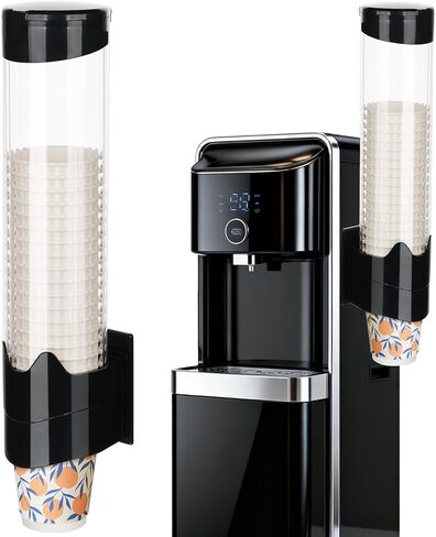 MYITYARD Plastic Cup Holder, Coffee Station Organizer, Disposable Cup Dispenser Countertop Organizer fit Paper Towels, Straws, Spoons, Stirrers, Kitchen (Black) in Saudi Arabia