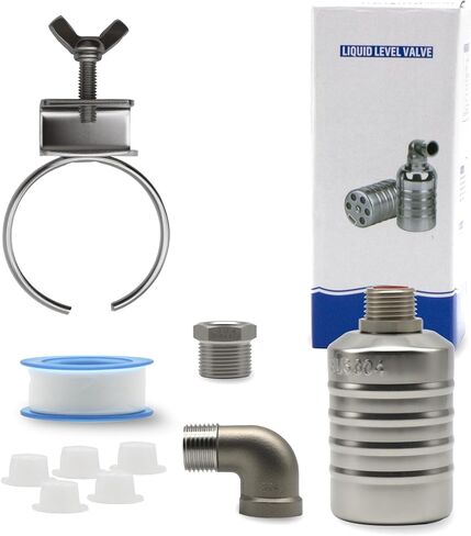 HXH 1 Pack NPT Water Float Valve Kit, 1/2" to 3/4'' Auto Shut off Water Level Control Float Valve, 304 Stainless Steel Fully Automatic water shut off valve for Pool, Livestock Troughs. in Kuwait