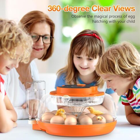 Incubators for Hatching Eggs, 18 Egg Incubator with Automatic Egg Turning and Humidity Control Incubator for Chicken Duck Quail Home Lab Classroom, 2 Type Tray in Kuwait