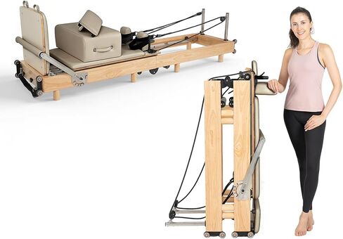 آلة الإصلاحية بيلاتيس ، معدات آلة بيلاتيس قابلة للطي الخشب للتمرين المنزلي in Kuwait