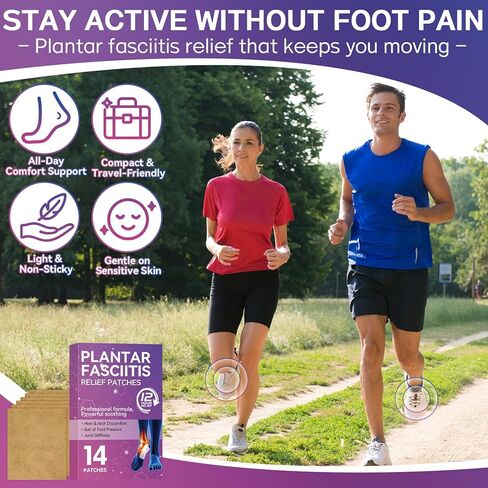 14 قطعة لتخفيف التهاب اللفافة الأخمصية، تخفيف آلام الكعب بشكل طبيعي لالتهاب اللفافة الأخمصية، أقصى قوة لمدة 12 ساعة، تسخين عميق، تهدئة آلام المفاصل من أجل عدم راحة الكعب in Kuwait