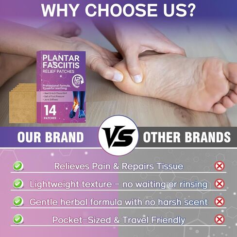 14 قطعة لتخفيف التهاب اللفافة الأخمصية، تخفيف آلام الكعب بشكل طبيعي لالتهاب اللفافة الأخمصية، أقصى قوة لمدة 12 ساعة، تسخين عميق، تهدئة آلام المفاصل من أجل عدم راحة الكعب in Kuwait