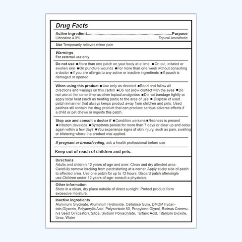 4% Lidocaine Pain Relief Patches – Maximum OTC Strength, for Muscle & Joint Discomfort, Fast-Acting Targeted Relief - 40 Patches-0326 in Kuwait