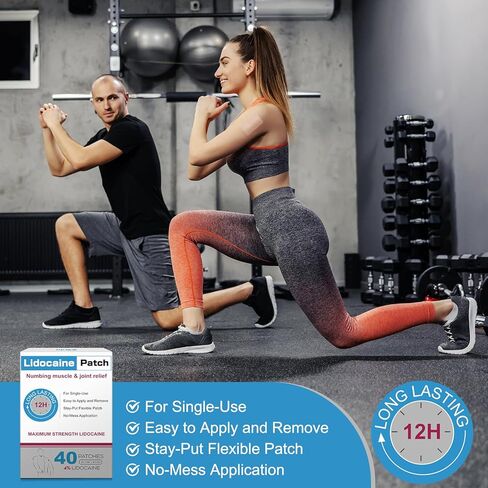 4% Lidocaine Pain Relief Patches – Maximum OTC Strength, for Muscle & Joint Discomfort, Fast-Acting Targeted Relief - 40 Patches-0326 in Kuwait