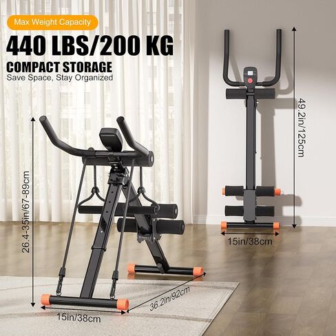 مدرب آب ماشين - مدرب البطن القابل للطي لتمرين المعدة، معدات تدريب القوة الأساسية مع حماية الركبة للصالة الرياضية المنزلية in Kuwait