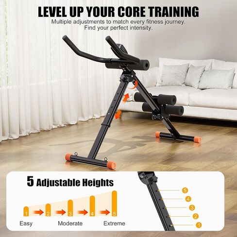 مدرب آب ماشين - مدرب البطن القابل للطي لتمرين المعدة، معدات تدريب القوة الأساسية مع حماية الركبة للصالة الرياضية المنزلية in Kuwait