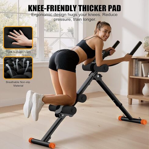 مدرب آب ماشين - مدرب البطن القابل للطي لتمرين المعدة، معدات تدريب القوة الأساسية مع حماية الركبة للصالة الرياضية المنزلية in Kuwait