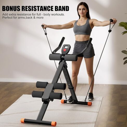 مدرب آب ماشين - مدرب البطن القابل للطي لتمرين المعدة، معدات تدريب القوة الأساسية مع حماية الركبة للصالة الرياضية المنزلية in Kuwait