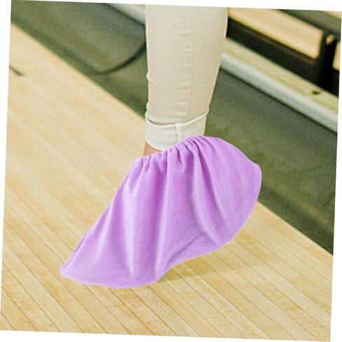 Toyvian 2Pairs Bowling Shoe Covers for Women Non Slip Outdoor Accessories Elastic Design for Easy Use Space Saving and Durable Fuzzy for Enhanced Slide and Comfort Violet in Saudi Arabia