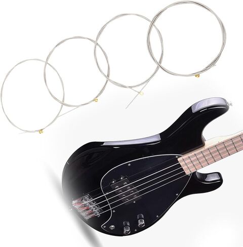 eMagTech 4Pcs Wound Electric Bass Strings 050, 070, 085, 105 Nickel Steel Compatible with Regular Slinky in Kuwait