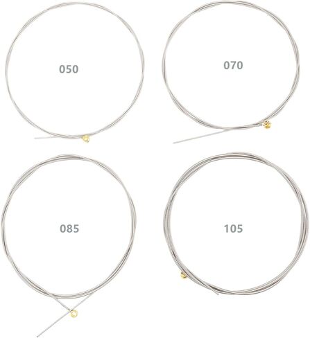 eMagTech 4Pcs Wound Electric Bass Strings 050, 070, 085, 105 Nickel Steel Compatible with Regular Slinky in Kuwait
