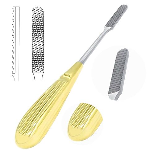 TC Maltz Nasal Bone Rasp Medium Teeth Gold Handle Orthopedic Instruments OP-024 in Saudi Arabia