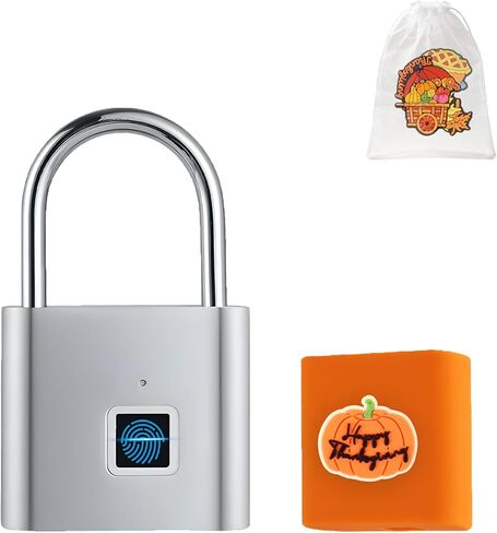 بصمات الأصابع القفل الأبراب الأوتادوز ، قفل وسادة مقاوم للماء USB قابلة لإعادة الشحن لعلاج حقيبة الظهر ، حقيبة الظهر ، بوابة الصالة الرياضية ، الفضة ، الفضة in Kuwait