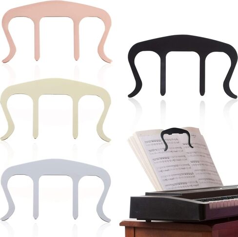 Omigga 4 Pack مشبك كتاب الموسيقى، حامل صفحة الموسيقى مقاطع معدنية حامل ورقة الموسيقى للوحة المفاتيح ورقة البيانو اللعب في الهواء الطلق in Kuwait