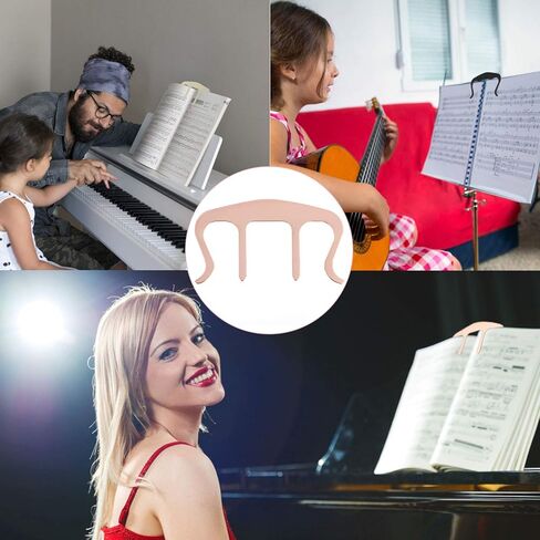 Omigga 4 Pack مشبك كتاب الموسيقى، حامل صفحة الموسيقى مقاطع معدنية حامل ورقة الموسيقى للوحة المفاتيح ورقة البيانو اللعب في الهواء الطلق in Kuwait