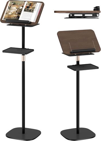 2 in 1 Book Holders for Reading Hands Free, Floor and Desktop Adjustable Book Stand with Page Clips for Music, Laptop, Cookbook, Projector in Saudi Arabia