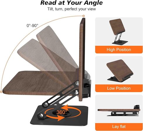 2 in 1 Book Holders for Reading Hands Free, Floor and Desktop Adjustable Book Stand with Page Clips for Music, Laptop, Cookbook, Projector in Saudi Arabia