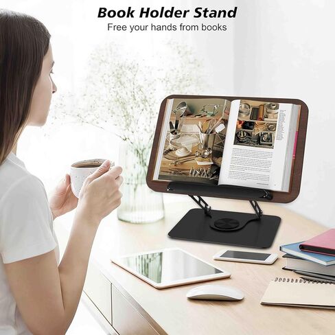 2 in 1 Book Holders for Reading Hands Free, Floor and Desktop Adjustable Book Stand with Page Clips for Music, Laptop, Cookbook, Projector in Saudi Arabia