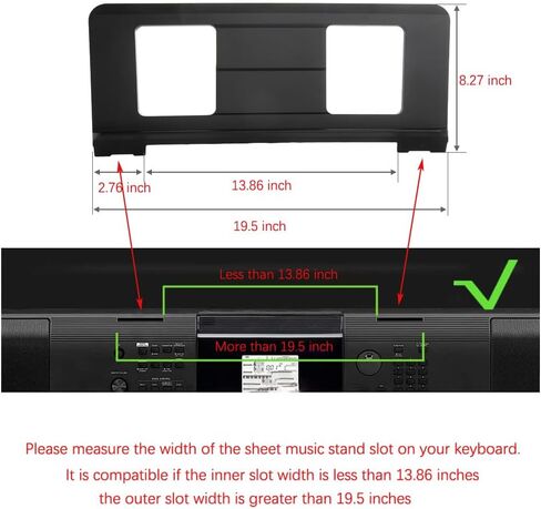 Keyboard Sheet Music Stand with 2 Music Book Clip,Compatible with Yamaha PSR/YPT/KB/P/DGX Series in Kuwait