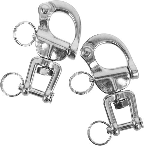 HANABASS 2pcs Stainless Steel Sailing Rigging Shackles Quick Release Boat Hook for Halyard Snap Hardware Swivel Design in Saudi Arabia