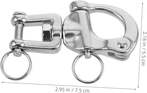 HANABASS 2pcs Stainless Steel Sailing Rigging Shackles Quick Release Boat Hook for Halyard Snap Hardware Swivel Design in Saudi Arabia