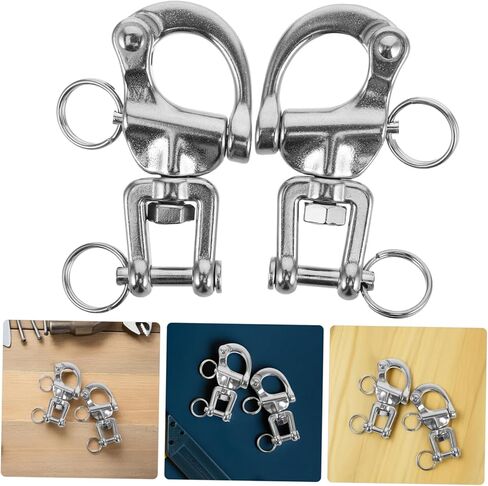 HANABASS 2pcs Stainless Steel Sailing Rigging Shackles Quick Release Boat Hook for Halyard Snap Hardware Swivel Design in Saudi Arabia