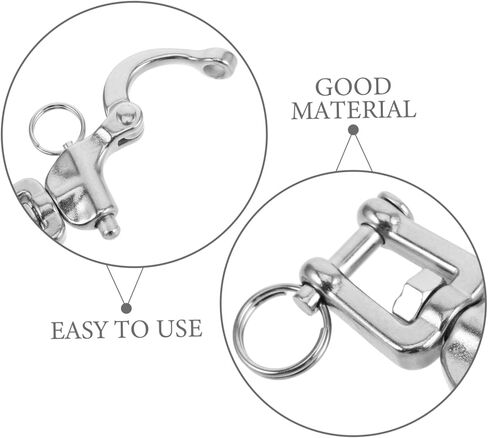HANABASS 2pcs Stainless Steel Sailing Rigging Shackles Quick Release Boat Hook for Halyard Snap Hardware Swivel Design in Saudi Arabia