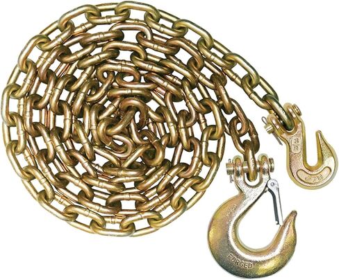 VULCAN Binder Chain with Grab and Sling Hooks - Grade 70 Standard Duty - 3/8 Inch x 4 Foot - 6,600 Pound Safe Working Load in Saudi Arabia