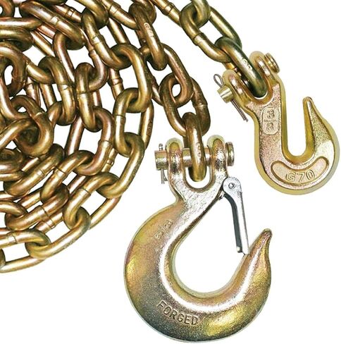 VULCAN Binder Chain with Grab and Sling Hooks - Grade 70 Standard Duty - 3/8 Inch x 4 Foot - 6,600 Pound Safe Working Load in Saudi Arabia