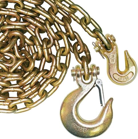 VULCAN Binder Chain with Grab and Sling Hooks - Grade 70 Standard Duty - 3/8 Inch x 4 Foot - 6,600 Pound Safe Working Load in Saudi Arabia