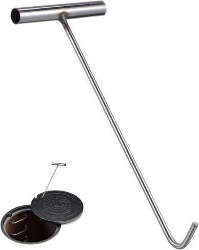 VOSAREA Stainless Steel Manhole Cover Lifter Tool Hook for Effortless Lifting of Water Box Covers and Outdoor Grates for Sewer Maintenance in Saudi Arabia