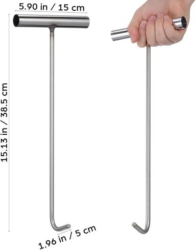 VOSAREA Stainless Steel Manhole Cover Lifter Tool Hook for Effortless Lifting of Water Box Covers and Outdoor Grates for Sewer Maintenance in Saudi Arabia
