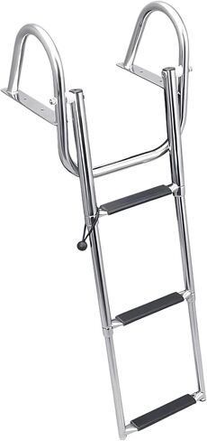 White Water – 3-Step Telescoping Over Platform Boat Ladder w/Grab Handles | 304 Stainless Steel Folding Boarding Ladder for Swim Platforms, Pontoon Boats, Sailboats, Docks, Powerboats | B00301RG in Saudi Arabia