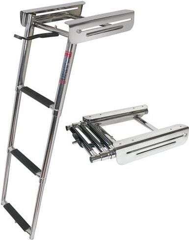 4 Step Under Platform Sliding Ladder, Stainless 316 - Jif Marine in Kuwait