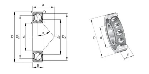 1 قطعة 7208 7208C 2RZ P4 40x80x18 مختومة محامل للاتصال الزاوي سرعة المغزل ABEC-7 in Kuwait