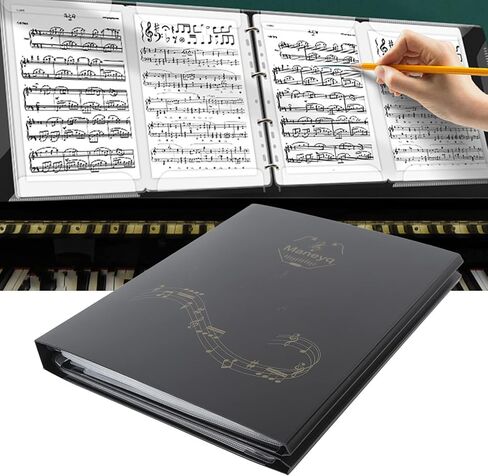 Sheet Music Folder, 4 Page Piano Sheet Music Detachable A4 Size Piano Score Expand Music Folder Organizer, for Holding Sheet Music and Storing Files in Saudi Arabia