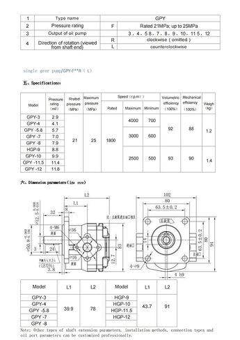Hydraulic Gear Pump GPY-F9R Aluminum Single High Pressure Oil(GPY-F4R) in Saudi Arabia