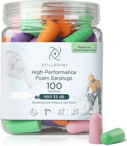 Happy Hippo Soft Foam Earplugs, 33 dB NRR, (50 Pair, 100 Ear Plugs), Maximum Protection for Sleeping, Power Tools, Loud Work Environments (Beige) in Saudi Arabia