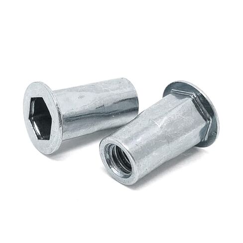 (8 Pieces) M10-1.5 ISO (0.70-3.80) Aluminum Hex Rivet Nut in Saudi Arabia