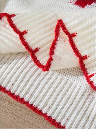 Girl's Bow Graphic Sweaters Crewneck Long Sleeve Knit Pullover Tops Drop Shoulder Knitwear in Kuwait