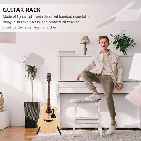 Kisangel Portable Foldable Violin and Guitar Stand Compact Vertical Storage Rack Frame Stable Design for Acoustic Electric Bass Instruments in Saudi Arabia