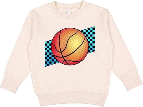 inktastic Retro Halftone Basketball with Checker Backdrop Toddler Sweatshirt in Saudi Arabia