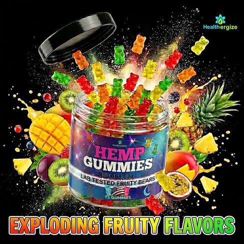 Hemp Gummies for Sleep and Relaxing Calm-Fruity Gummy Bear Candy Edibles-Made in USA-95 Gummies in Kuwait