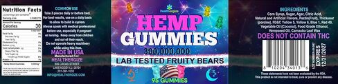 Hemp Gummies for Sleep and Relaxing Calm-Fruity Gummy Bear Candy Edibles-Made in USA-95 Gummies in Kuwait
