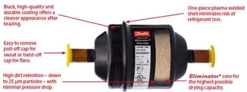 مجفف الخط السائل 083S Danfoss مع وصلة العرق، من 1 إلى 5 طن in Saudi Arabia