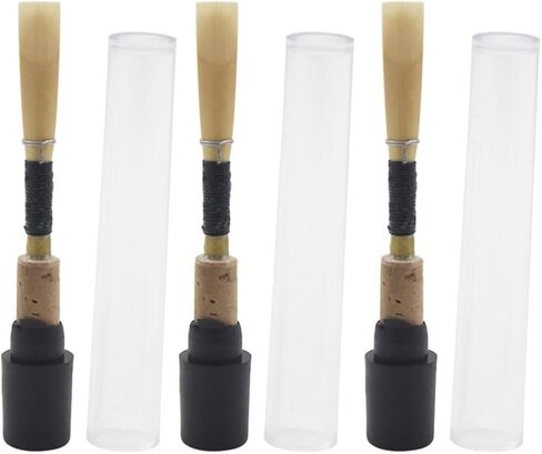 Kisangel 3pcs Black Natural Cane Oboe Reeds Soft Strength for Students with Tube Sleeve Wind Instrument Accessories for Beginner Oboe Playing in Kuwait