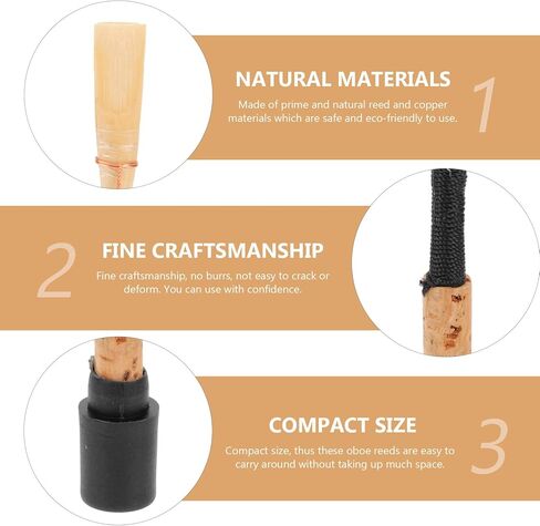 ibasenice Professional Hand-made Oboe Reed Natural Cane Copper Instrument Reed for Students Wind Instrument Accessory Suitable for Oboe Playing Random Color in Saudi Arabia